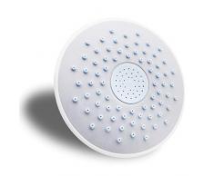 1pc 19cm Redondo ABS Caucho de silicona Diseño atornillado Cabezal de ducha superior para ducha de lluvia Cabina Habitación Grifos de techo Rociadores de agua