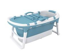 Bañarse Barril Bañera Para Adultos Plegable Cubo Ducha Antideslizante Robusto Grande Más Grueso plastico Tina Baño Esquina Independiente (Color : Blue, Size : 121cm)
