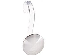 InterDesign Forma Ganchos para colgar cortinas de baño, grandes aros de acero inoxidable y plástico, juego de 12 anillas, transparente/plateado mate