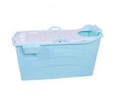 GLokpp Bañera Plegable for Adultos Piscina de plástico for bebés Baño for niños Barril Hogar Bañera portátil Grande, Engrosada con Tapa Bañera Plegable, bañera, Ducha portátil (Color : B)