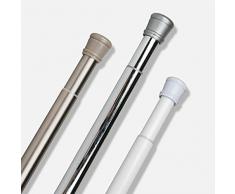 Barra para cortina de 140 - 260 cm de níquel mate ** Extra largo ** Barra telescópica! Spring de ducha ROD extra long!