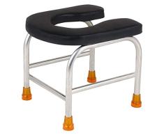 MY1MEY Sillas de Inodoro, Silla de Inodoro en Forma de U, Silla de Inodoro portátil Ajustable para Adultos, Silla de Ducha móvil/Silla de Inodoro para discapacitados/Acero Inoxidable (Peso 250 kg