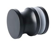 Sayayo Manija de la puerta del baño, lado lateral, ducha circular, manija para puerta de vidrio, sólido SUS 304, acero inoxidable, negro mate, EL9005-B