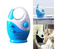 Radio de ducha AM FM, altavoz impermeable para baño, asa superior para insertar tarjetas, botón portátil para colgar, volumen ajustable