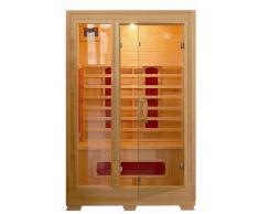 Sauna de infrarrojos 120 x 100 puertas de cristal con estructura de madera, dos personas