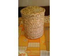 Taburete de Anea. Taburete de almacenamiento rústico, para guardar cosas. Taburete vintage