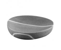 Zeller 18300 Jabonera, Efecto Piedra, Gris, 12x12x2.2000000000000002 cm