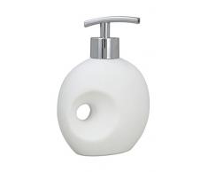 Wenko 19558100 Dispensador de jabón Hole blanco - Soft-Touch superficie, 0.335 L, Cerámica Soft-Touch, 11.5 x 16 x 6.5 cm, Blanco