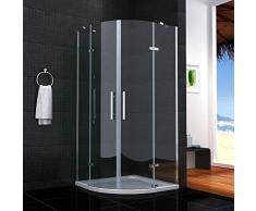 Cabina de ducha semicircular mamparas de baño 6mm cristal templado 90x90cm