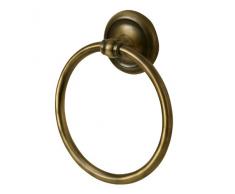 Bisk 00414 Deco Toallero Anillo, 16 x 6 x 18.5 cm,Acabado latón Envejecido