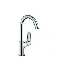 Hansgrohe 71130000 Logis grifo de lavabo 210 con caño giratorio 120º y vaciador automático, cromo