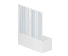 RL Puerta Mampara de bañera 150 CM de PVC Mod. Nina con Apertura Central