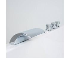 Whirlpool Bañera Chiara EOS Compact – 150 x 150 cm, 8 boquillas de masaje, con grifos, esquina bañera, fabricado en Alemania