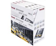 Beurer GS203 - Báscula de baño de vidrio, pantalla LCD blanca, diseño New York
