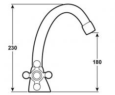Cornat NO111 Grifo de lavabo, 2 ruletas