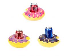 babysbreath17 Donut Inflable Bebida Puede portabebida Bañera de hidromasaje Piscina al Partido baño de sosa Coaster Botella 1 21 * 20 * 8cm