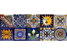 Cerames azulejos decorativos de colores de la pared Pablo | azulejos cocina ceramica, para cuarto de baño y cocina, 10cm*10cm, 30 piezas por paquete