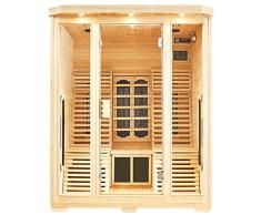 ArtSauna Helsinki 150 - Cabina de infrarrojos con focos de cerámica y madera de cicuta | Sauna de infrarrojos con asientos de relajación para 2 personas