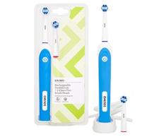 Marca Amazon -Solimo Cepillo de dientes recargable + 2 Cabezales de cepillo Clean Plus
