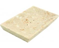 Guru-Shop Jabonera de Mármol, Cuenco Zen Para Lavabo - Crema, Blanco, 2x16x10 cm, Platos de Jabón