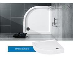 Ducha Bañera 100 x 100 x 14 R55 Plato de ducha Cuarto circular (acrílico bañera ® Soporte EPS integrado Delantal Estable Sound®