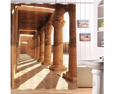 zxcyl Cortina De Ducha Antiguo Corredor Filatelia Templo Lago Nasser Egipto Cortinas De Baño Tela para Bañera Decoración para El Hogar 180 * 200 cm
