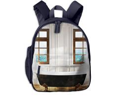 Mochilas Infantiles, Bolsa Mochila Niño Mochila Bebe Guarderia Mochila Escolar con Bañera de Hierro de baño para Niños de 3 A 6 Años de Edad