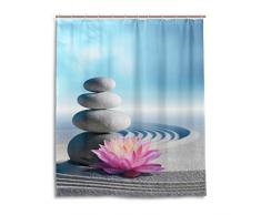 LIANCHENYI - Cortina de Baño con Piedras de SPA y Lirios en Zen Garden Impermeable, 100% Tela de poliéster, Decoración para el hogar, Baño, Ducha, Cortina DE 60 x 72 Pulgadas