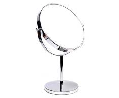 HIMRY Espejo de BaÃ±o 8 Aumento 10x para Afeitar y Maquillar, Espejo de Mesa CosmÃ©tica Espejo, con Doble Caraï¼ 1x y 10x AmpliaciÃ³n, RotaciÃ³n 360 Grados, 8 Pulgadas, 20cm, Plateado, KXD3108-10x