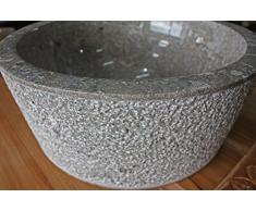 Lavabo piedra redondo mármol gris