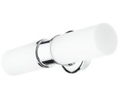 Ranex Borgia - Aplique de acero y cristal, cromado, color blanco