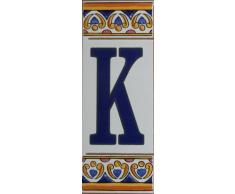 Equipo de números y letras de cerámica - Azulejos/un ambiente mediterráneo con Azulejos - K