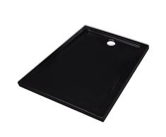 Festnight Plato de Ducha Rectangular de ABS Color Negro 70 x 90 cm