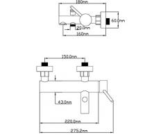 DP Grifería - Grifo monomando de bañera, color plateado, serie Haya