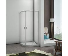 Mampara Semicircular Cabina de Ducha Puerta Corredera Gris Mate Vidrio Templado 5 mm 76x76x185cm