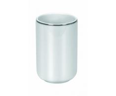 Kleine Wolke 5075127852 Noblesse - Vaso para cepillo de dientes (porcelana), color blanco y plateado