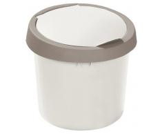 Allibert 191211 Futuris - Papelera con tapa (polipropileno, 23,5 x 23,5 x 22,5 cm), color blanco