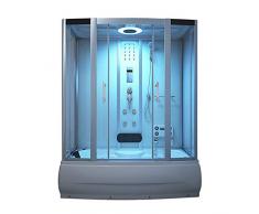 Home Deluxe Templo de Ducha Diamond White BIG - inkl. Whirpool y Sauna de Vapor