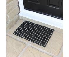 JVLÂ âÂ RondoÂ âÂ Anillo de Goma Resistente al Aire Libre Alfombrilla de Puerta de Entrada, Negro, 40Â x 60Â cm