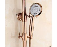 GUHAIBO Continental Vintage Baño exclusivo Golden diamond Todo cobre Chapado en oro Circular Handheld Shower Top spray Shower Juego de grifo de ducha montado en la pared