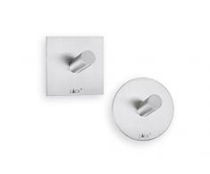 ZACK ZK40306 Set 2 Ganchos Pared Mate, Metal, Plateado