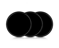 kwmobile Set 3 Almohadillas Autoadhesivas de Gel - 3X Almohadilla Antideslizante de Silicona Negra - Pads para sujeción de móvil GPS Tablet