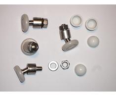 4 soportes para cañas de pescar de repuesto giratorio para mampara de ducha de 20 mm con ruedas con junta universal.