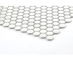 1QM Hexagon estructura cerámica mosaico azulejos Mate en blanco (mt0089 M2)