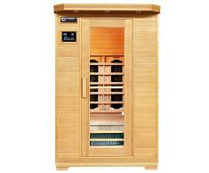 Artsauna Oslo - Cabina de infrarrojos con sistema de calefacción dual (2 personas, cabina de madera Hemlock, 120 x 100 cm, sauna de infrarrojos, cabina de calor, cabina de sauna)