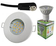 Trango® Juego de 3 Dimmbare IP44 Foco Blanco tg6729ip de 036 – 6d baño/ducha/sauna Incluye 3 x Regulable GU10 6 W LED Bombilla 3000 K W de color blanco & capacidad empotrable Leuchten Acero Inoxidable lacado