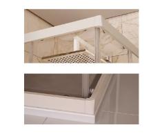 Box cabina ducha, tamaño cm.80 x 80, ángulo a quattro puertas riducibili transparentes