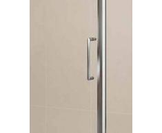 Mampara de Ducha Frontal - 1 Hoja Fija y 1 Puerta Corredera - Cristal de Seguridad de 6 mm - Modelo Bella 2 (130,5-135,5 cm)