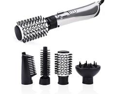 Cepillo de aire caliente, cepillo para secadora de cabello 4 en 1, ideal para secador de cabello, alisador, rizado Brillo para cabello liso Herramientas de secado suave