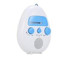 gshhd0 Radio de Ducha Portátil Impermeable Ducha Radio Altavoz Radio FM/Am Reloj Digital Soporte Puerto de Tarjeta TF USB para hogar, Playa, bañera de hidromasaje, baño, Exterior